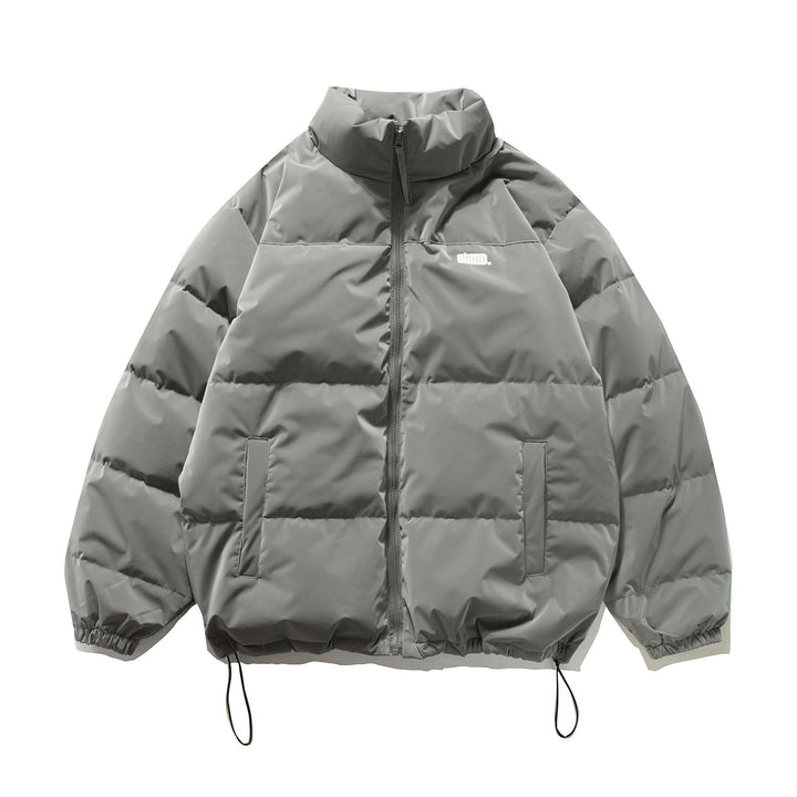 Unisex Short Oversized Quilted Puffer with High Stand-Up Collar and Drawstring Mune Fashion