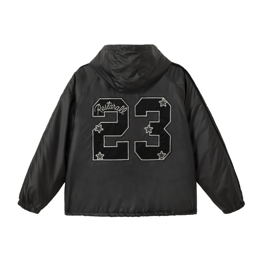 Unisex Boxy-padded Hoodie with Embroidered Coat of Arms Mune Fashion