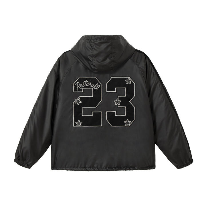Unisex Boxy-padded Hoodie with Embroidered Coat of Arms Mune Fashion