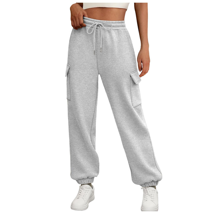 Women's wide cargo jogging pants with elastic waistband and drawstring Mune Fashion