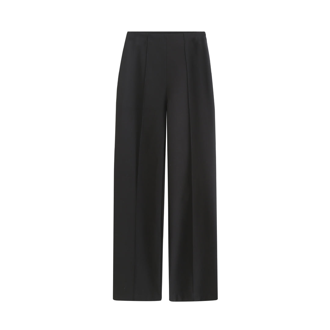 Women's Elegant High-Waist Palazzo Pants with Continuous Pressed Pleat and Clean Finish Mune Fashion