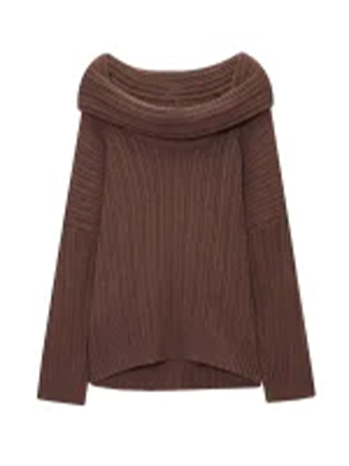 Women's Oversized Chunky Knit Sweater with Hood, Drop Shoulder and Textured Ribbed Look Mune Fashion