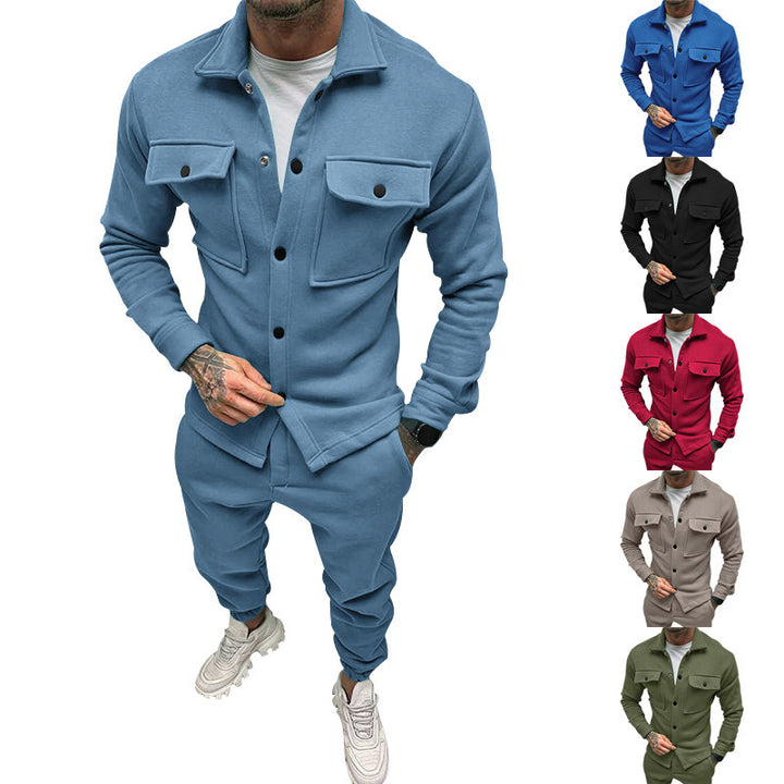 Men's Utility Overshirt made of French Terry with flap pockets and snap button closure Mune Fashion
