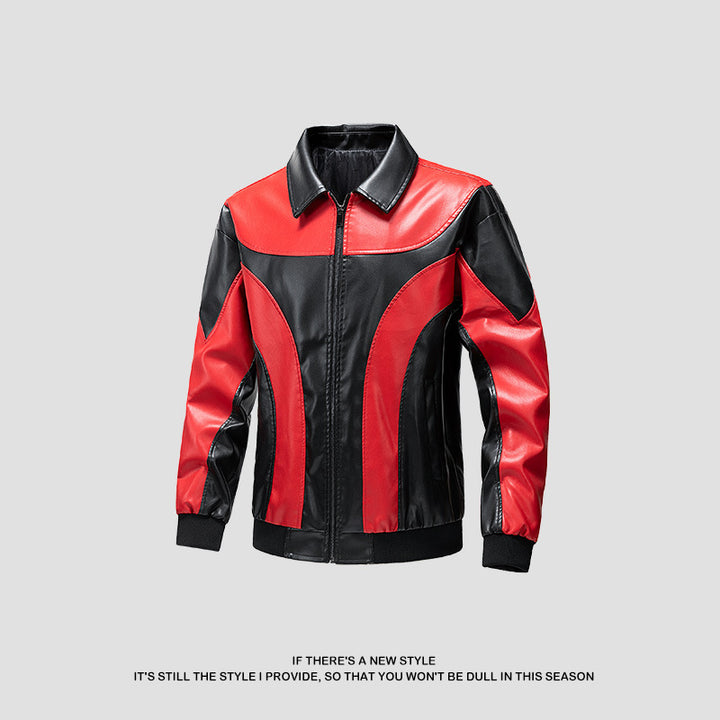 Men's Sporty Faux Leather Jacket Mune Fashion
