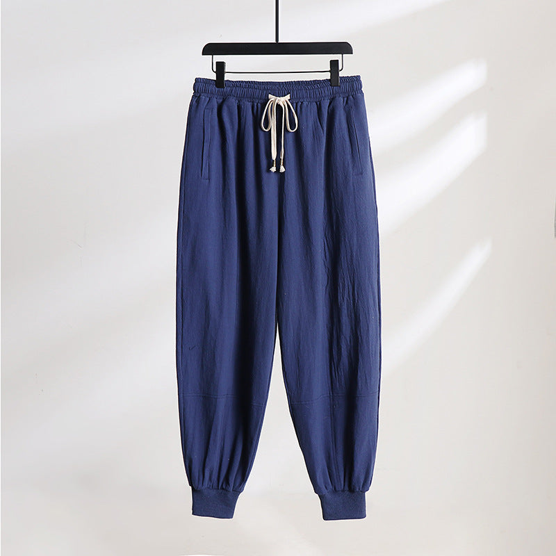 Men's Lightweight Cotton Jogging Pants with Drawstring, Elastic Cuff and Practical Pockets Mune Fashion