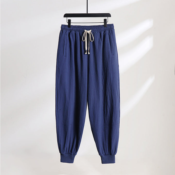 Men's Lightweight Cotton Jogging Pants with Drawstring, Elastic Cuff and Practical Pockets Mune Fashion
