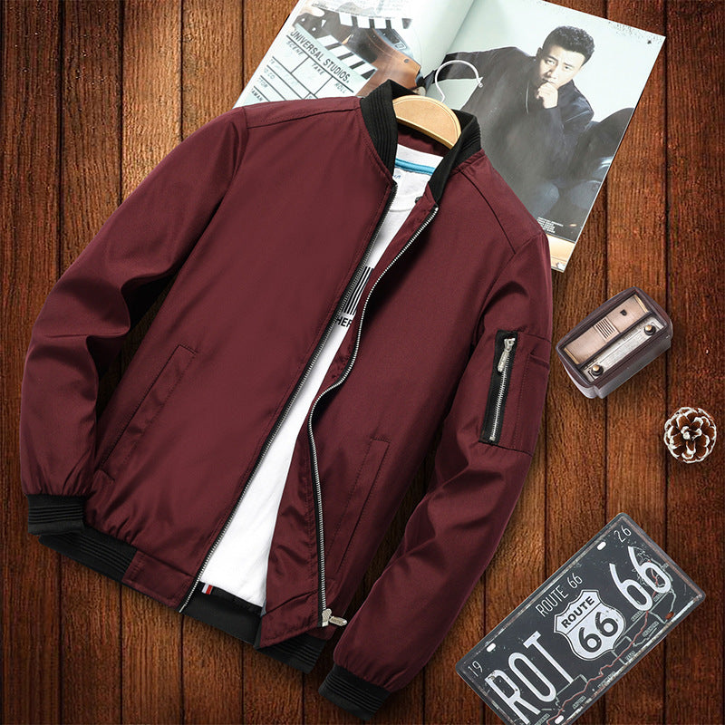 Men's bomber jacket in aviator microfiber look with arm pocket and ribbed cuffs Mune Fashion