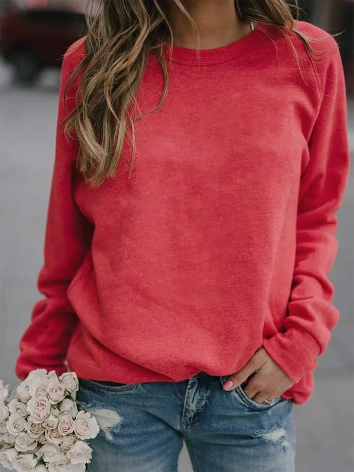 Women's Casual Oversized Sweatshirt with Crew Neck and Raglan Sleeves Mune Fashion