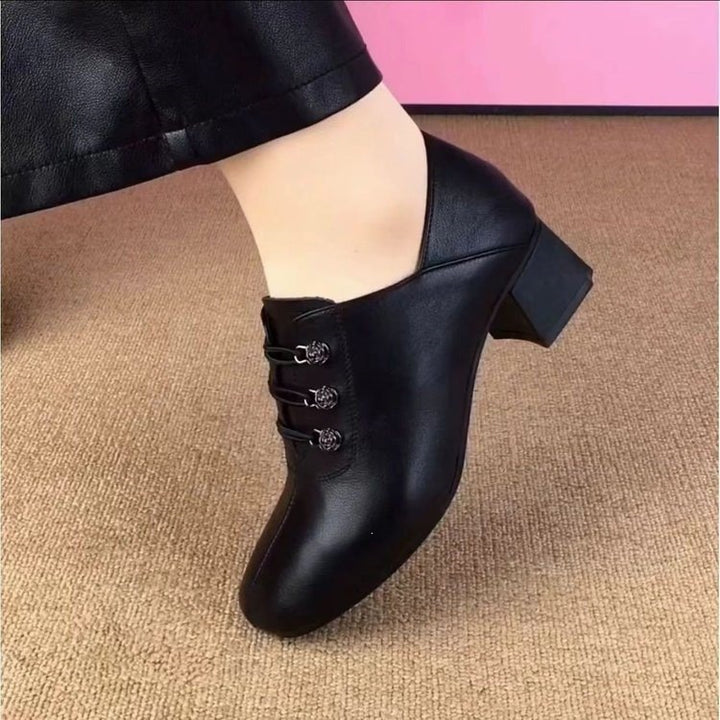 Ladies Elegant Block Heel Ankle Boots Mune Fashion
