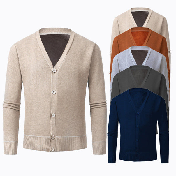 Men's cardigan with V-neck and buttonless design Mune Fashion