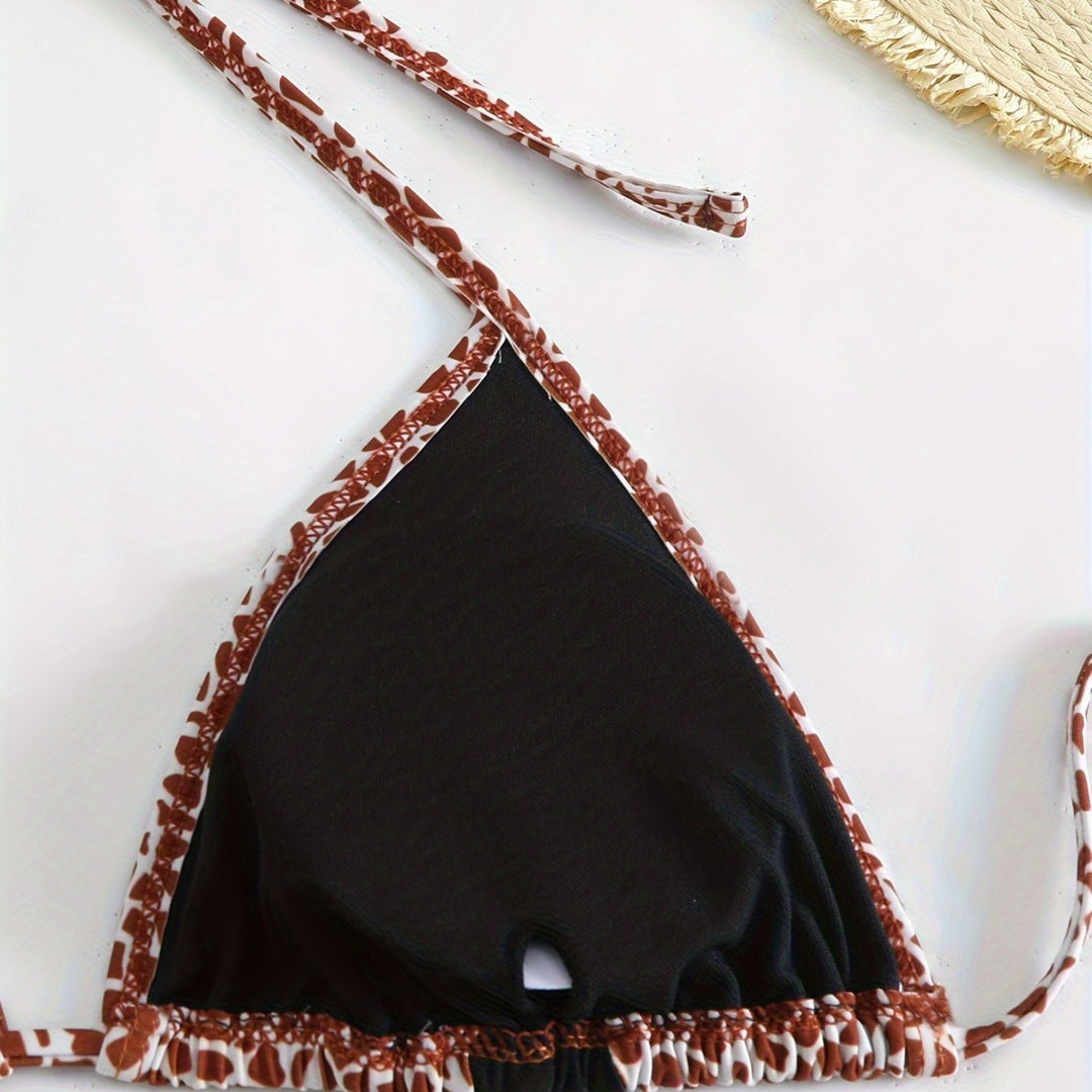 Ladies triangle bikini with stylish giraffe pattern Mune Fashion