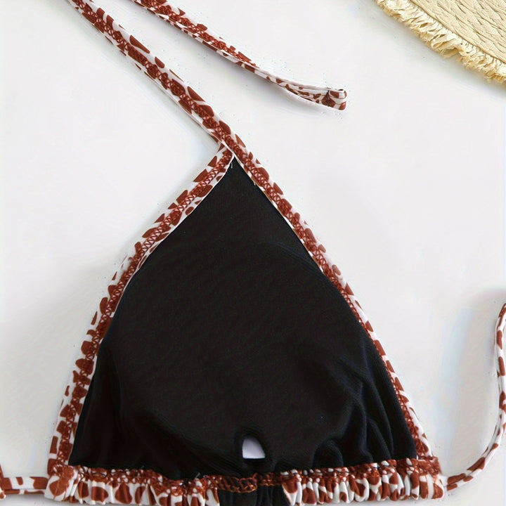 Ladies triangle bikini with stylish giraffe pattern Mune Fashion