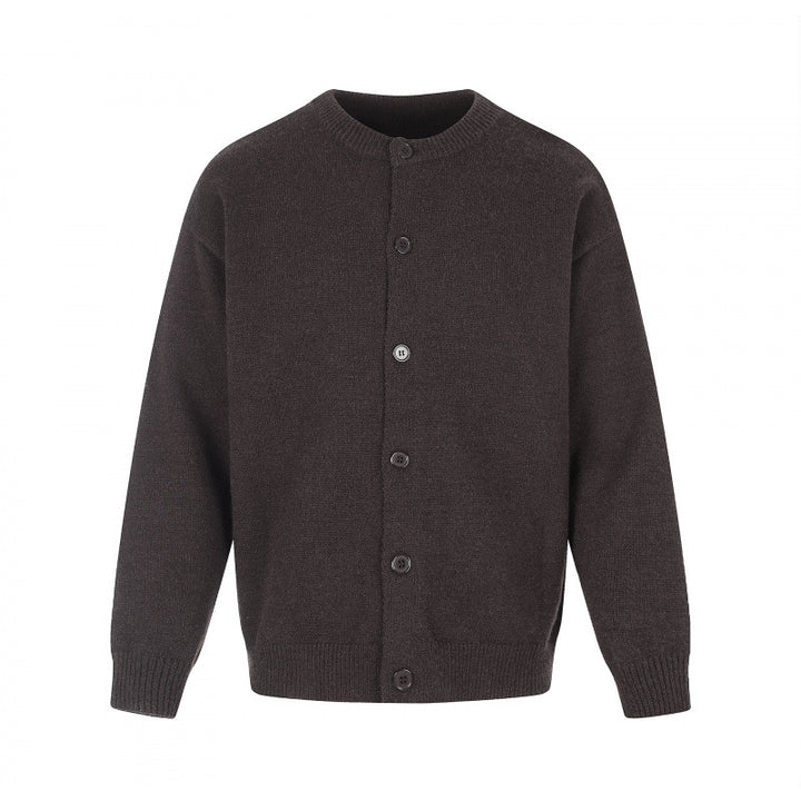 Unisex Boxy Knit Cardigan with Round Neckline and Full Button Placket Mune Fashion