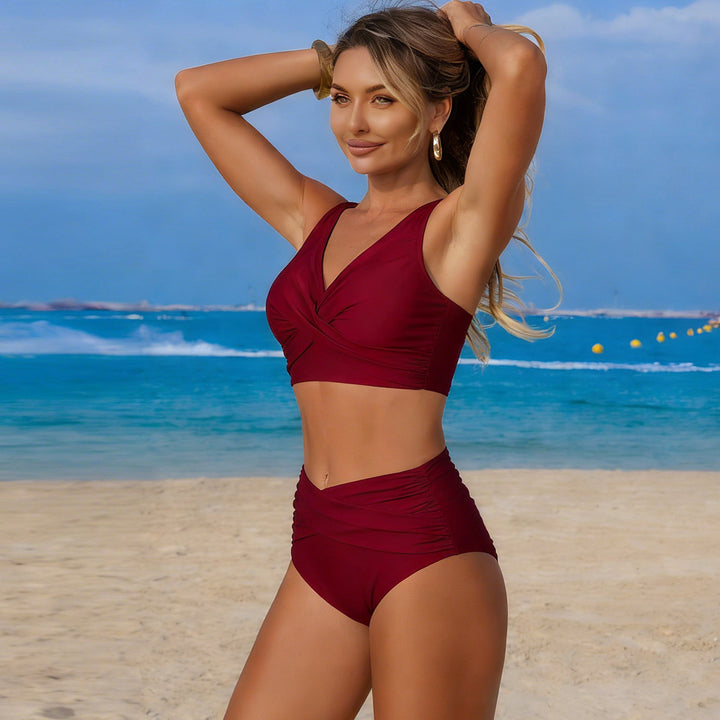 Women's High-Cut Bikini Set with Wrap Detail Mune Fashion