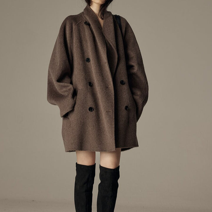 Women Stylish Oversized Wool Coat Mune Fashion