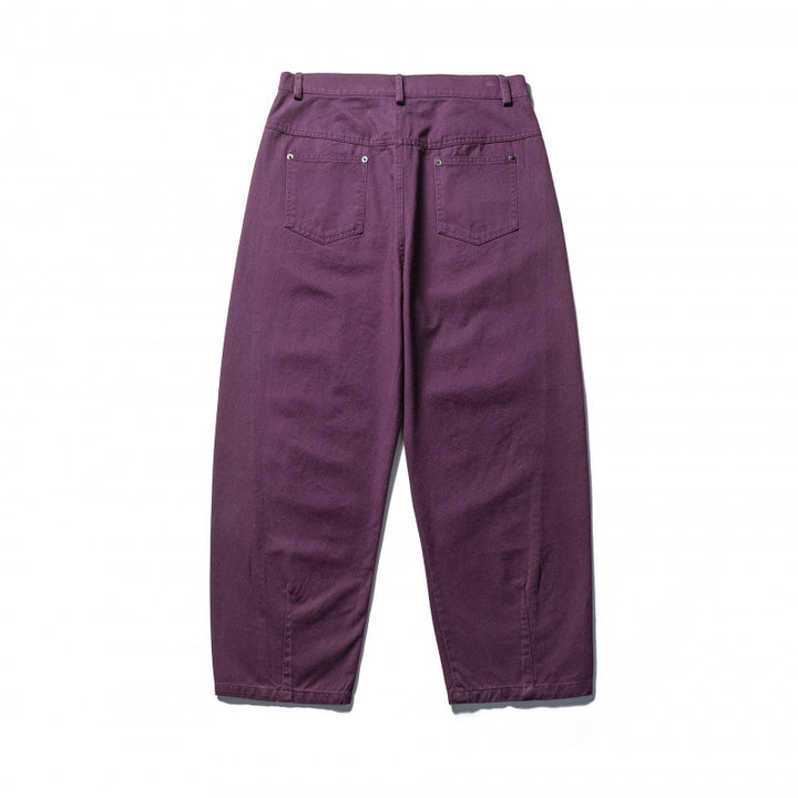 Men's Wide Tapered Denim Pants with High Waist and Prominent Step Closures Mune Fashion