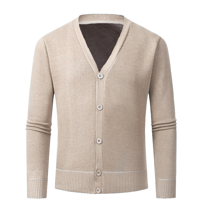Men's cardigan with V-neck and buttonless design Mune Fashion