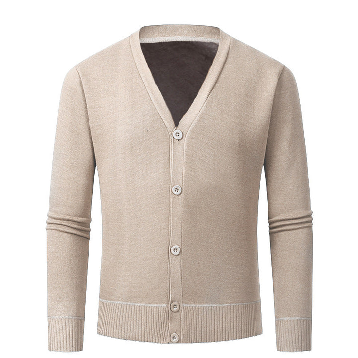 Men's cardigan with V-neck and buttonless design Mune Fashion