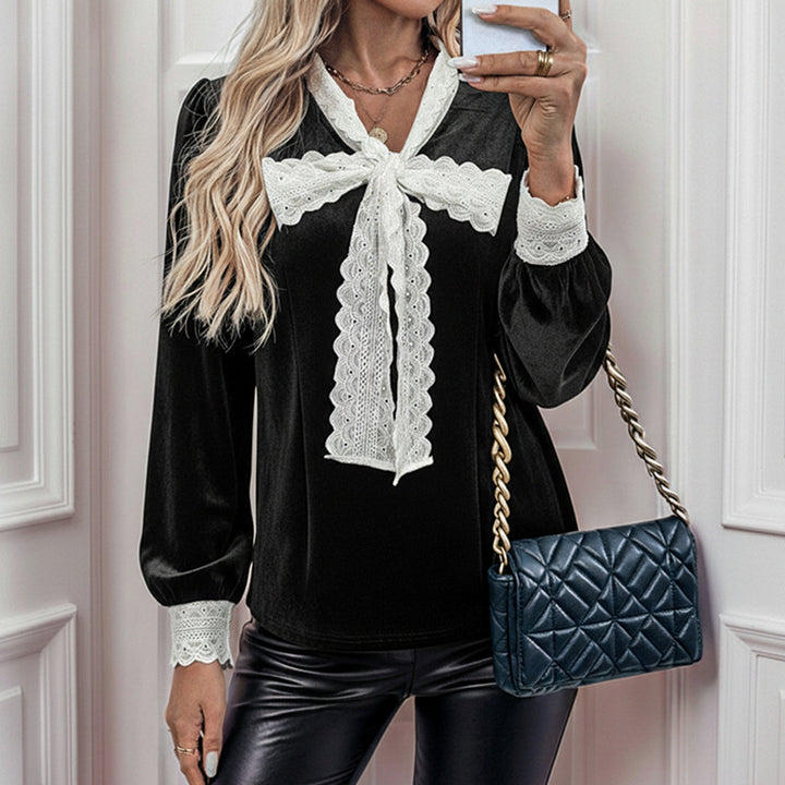 Women's Elegant Blouse with Lace Accents Mune Fashion