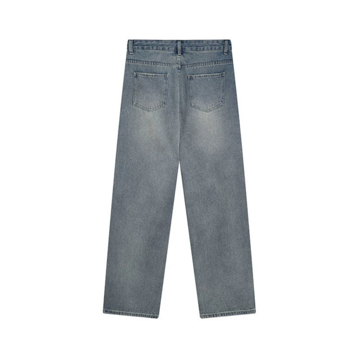 Women's Wide High-Cut Denim Jeans with Straight Leg and Destroyed Detail Mune Fashion