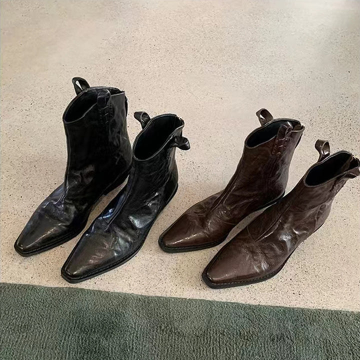 Men's western ankle boots with pointed toe and pull tabs Mune Fashion