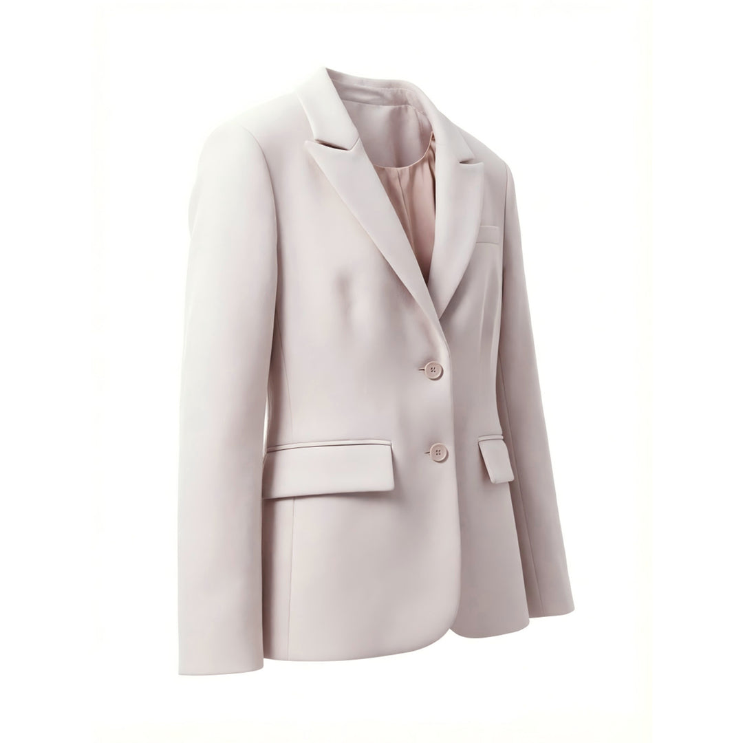 Women Elegant tailored single-breasted wool blazer with lapel collar Mune Fashion