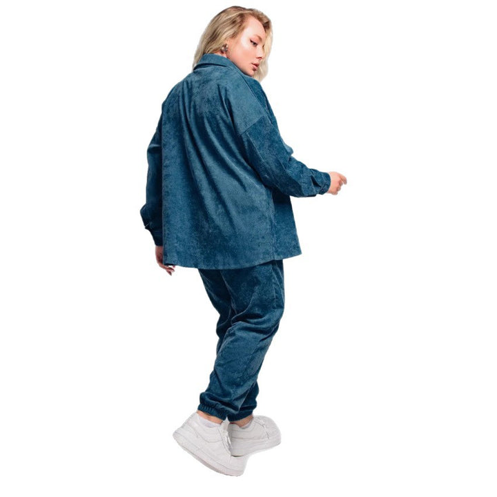 Women's oversized cord set with shirt jacket and elastic jog pants Mune Fashion