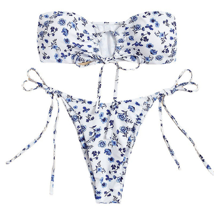 Women Bandeau Bikini with playful flower design Mune Fashion