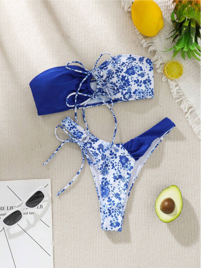 Women's bandeau bikini set with floral design Mune Fashion