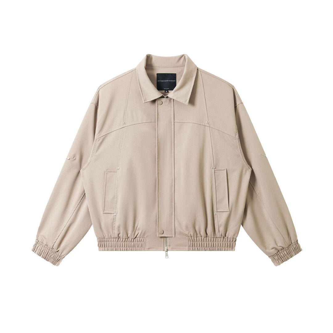 Unisex Short-cut technical blouson jacket with concealed front flap and elastic hem Mune Fashion