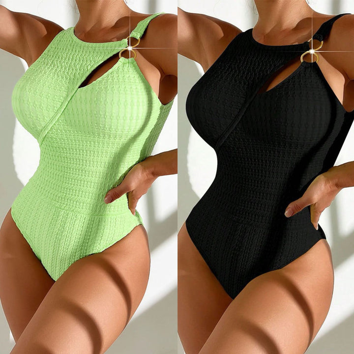 Women's one-piece swimsuit with a trendy cut and golden accents Mune Fashion