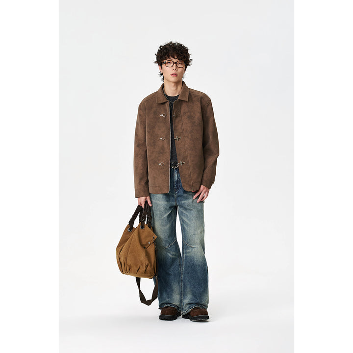 Unisex Short-cut Blouson in suede look with distinctive toggle closures Mune Fashion