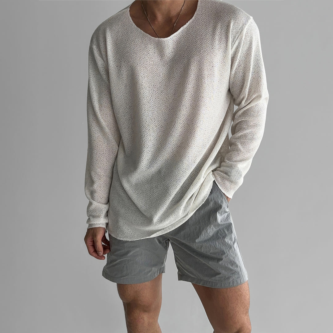 Men's Casual Crew Neck Shirt with Lightweight Fabric Mune Fashion