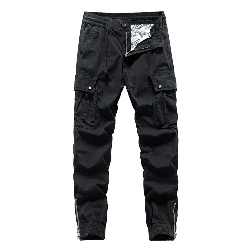 Herren Leichte Cargo-Jogginghose mit elastischem Komfortbund, Taschenorganisation und Reißverschluss‑Knöchel Mune Fashion
