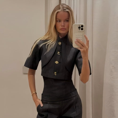 Women High-Waisted Culotte Pants with Wide Comfort Waistband and Wide Leg Mune Fashion