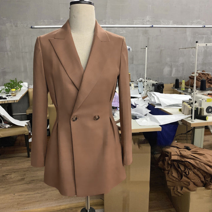 Women Elegant Double Breasted Blazer with Modern Cut Mune Fashion
