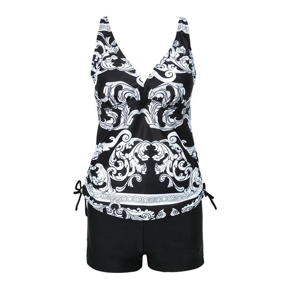Women's Athletic Swimsuit with Decorative Top Mune Fashion