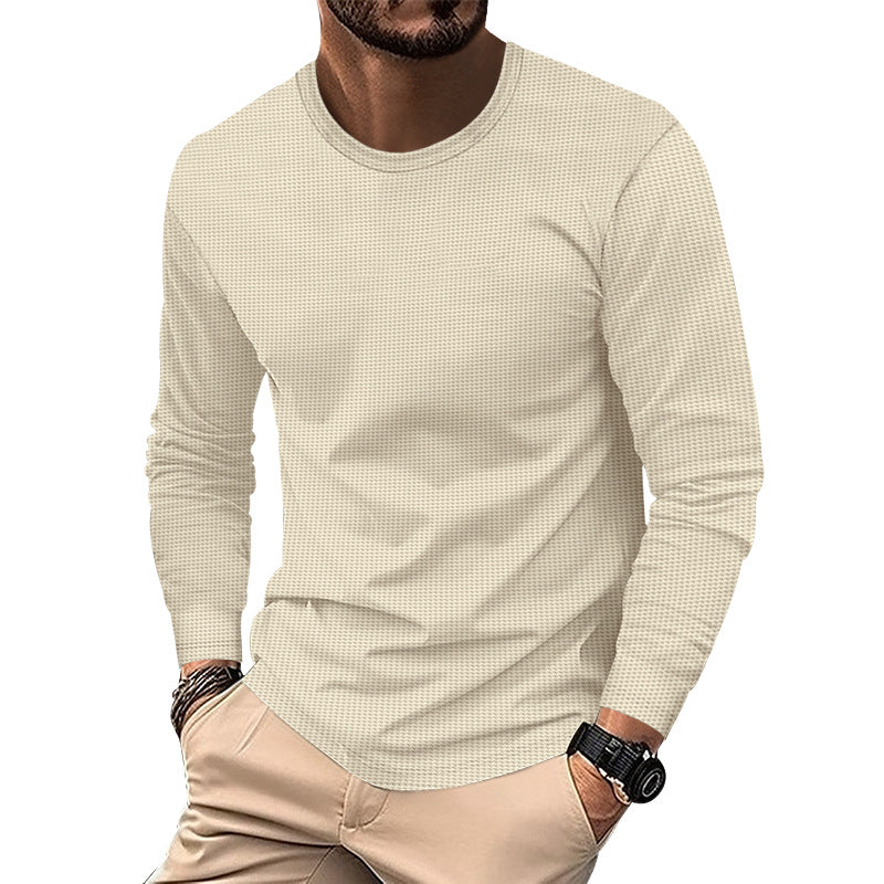 Men's structured waffle long sleeve shirt made of thermo jersey Mune Fashion