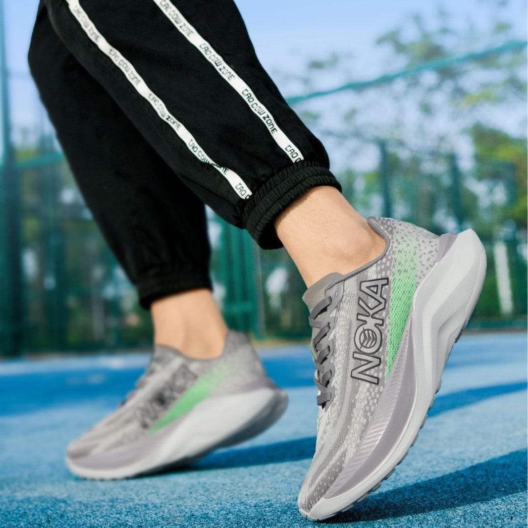 Unisex lightweight road running sneakers with high dynamic rebound midsole and breathable knitted upper Mune Fashion