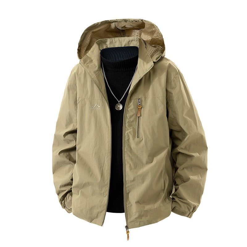 Men's outdoor jacket with hood and practical pockets Mune Fashion