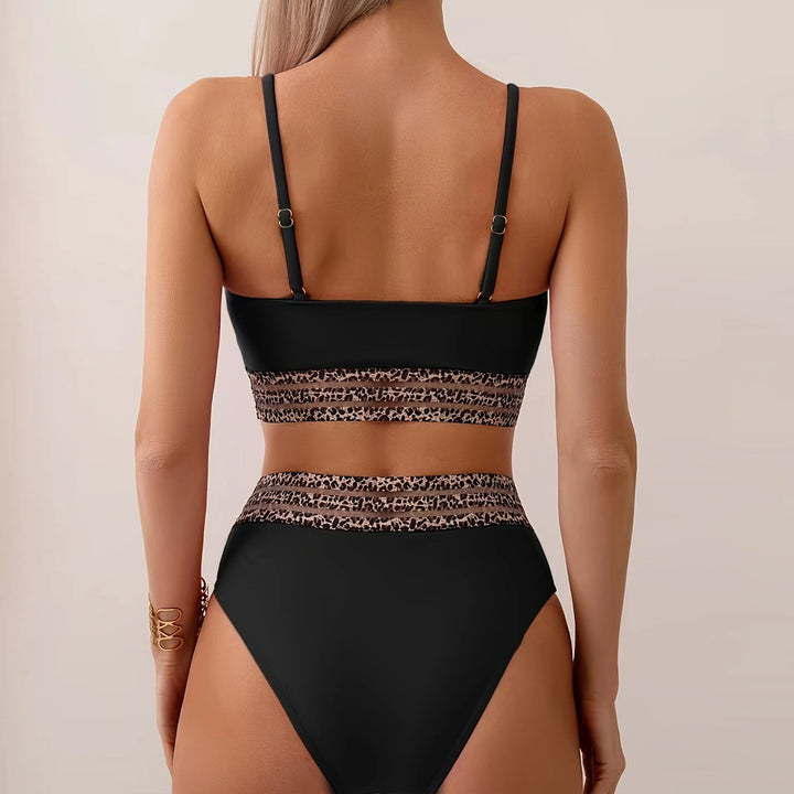 Women's High-Waisted Bikini Set with Fashionable Leopard Details Mune Fashion