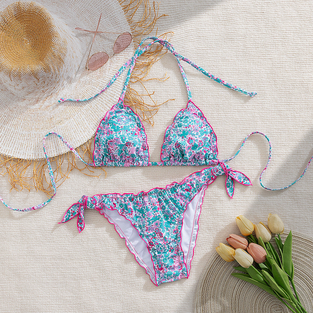 Women's floral patterned triangle bikini Mune Fashion