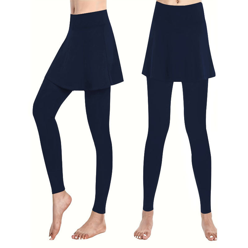 Women's high-waist leggings with integrated flared skirt and figure-flattering silhouette Mune Fashion