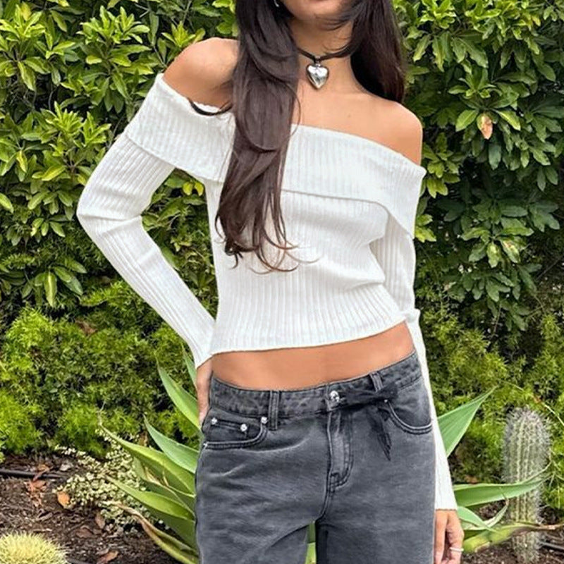 Women Off-Shoulder Knit Top Mune Fashion 1788168829