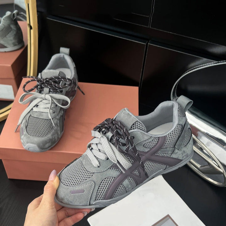 Women's Athletic Sneakers with Breathable Mesh Inserts and Stable Sole Mune Fashion