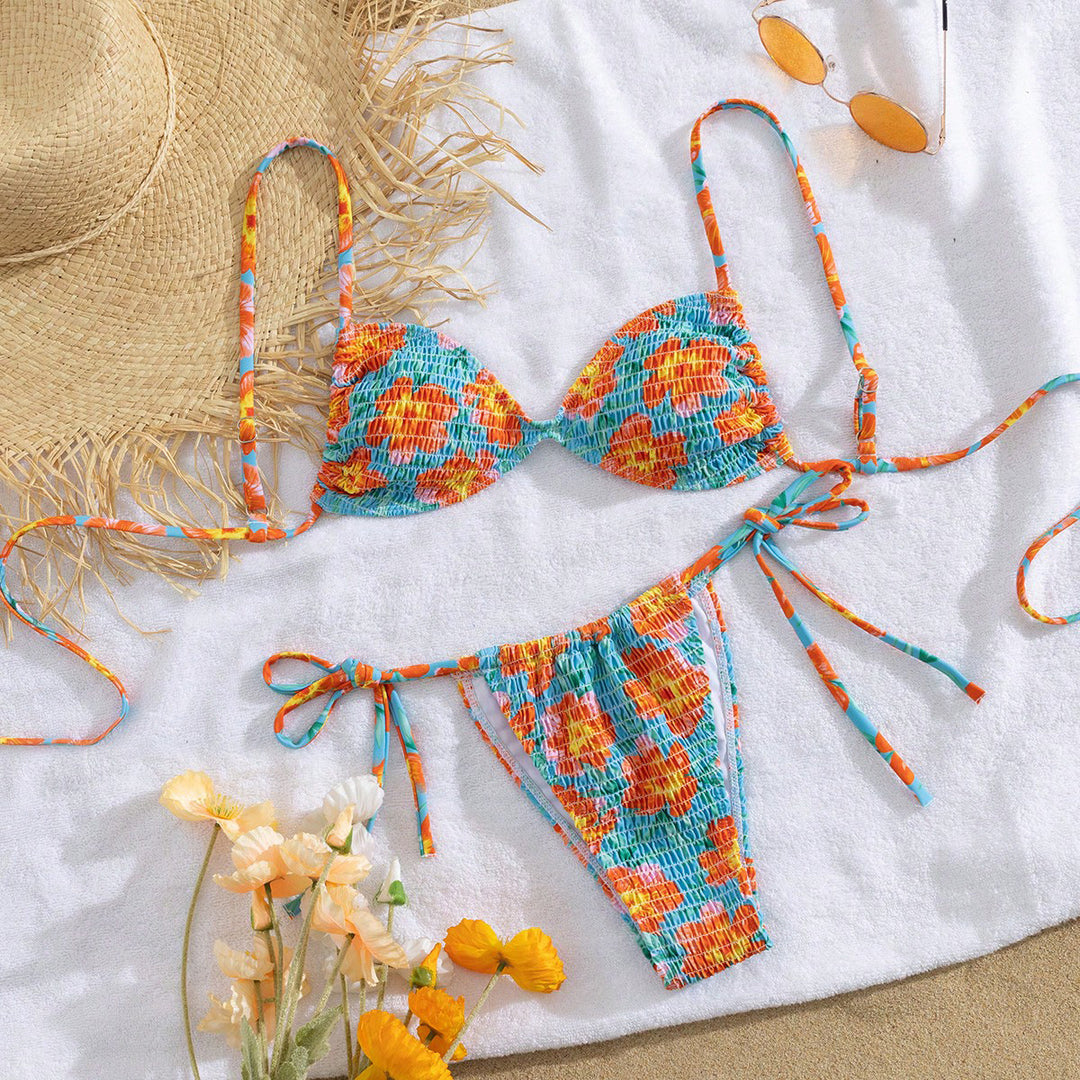 Ladies triangle bikini in casual shabby chic style Mune Fashion