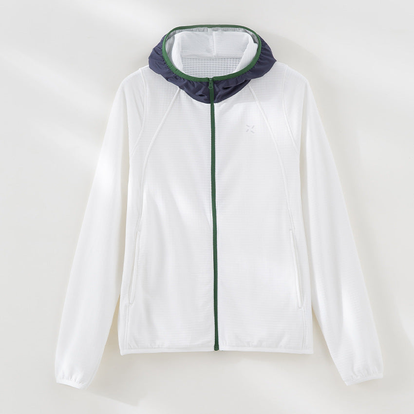 Women Lightweight Hooded Training Jacket made of structured functional jersey with full zip Mune Fashion