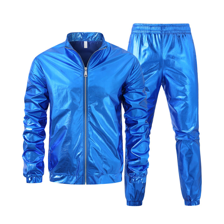 Men's nan bomber jacket with full zip, reflective metallic finish, and elastic cuffs Mune Fashion