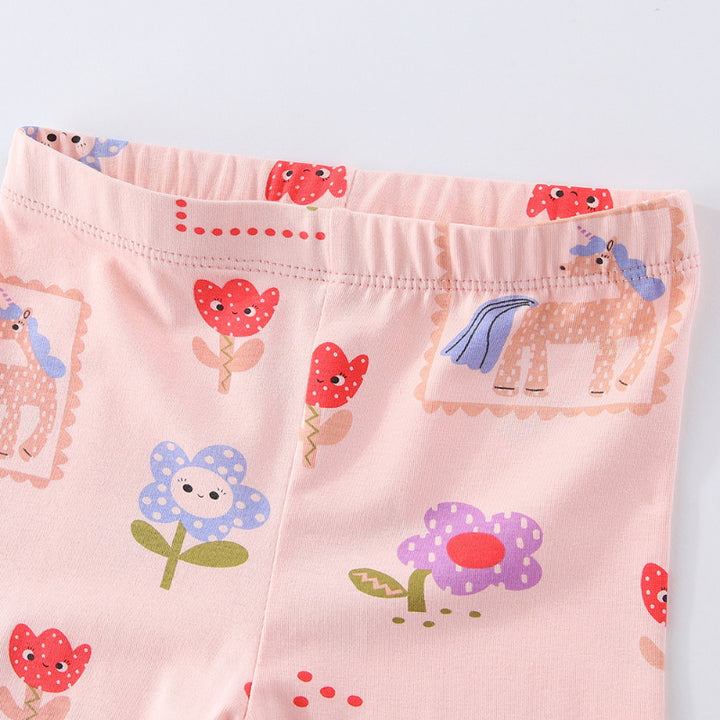 Girls leggings with colorful unicorn and flower pattern Mune Fashion