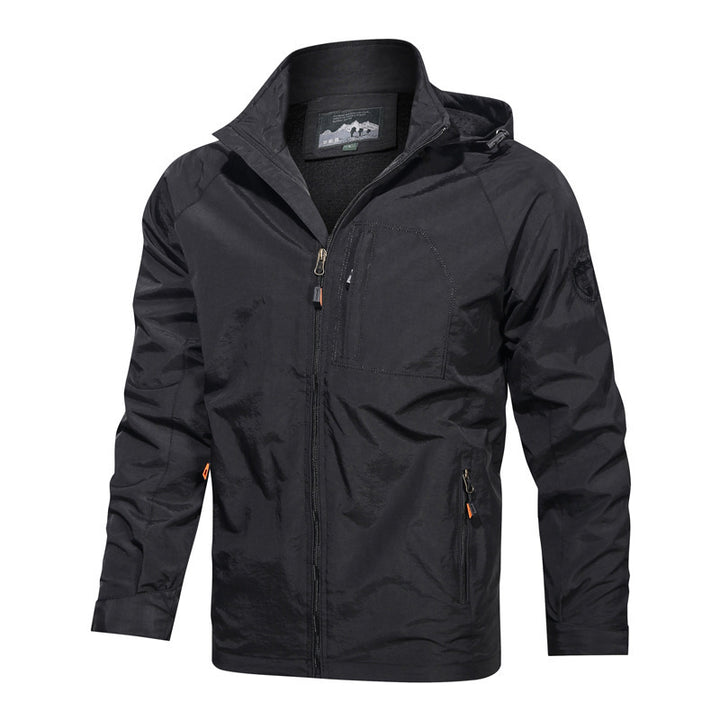 Men's Lightweight Softshell Field Jacket with Adjustable Hood and Organizer Chest Pocket Mune Fashion